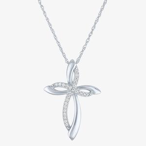 Nova Star(R) Sterling Silver Lab Grown Diamond Cross Pendant