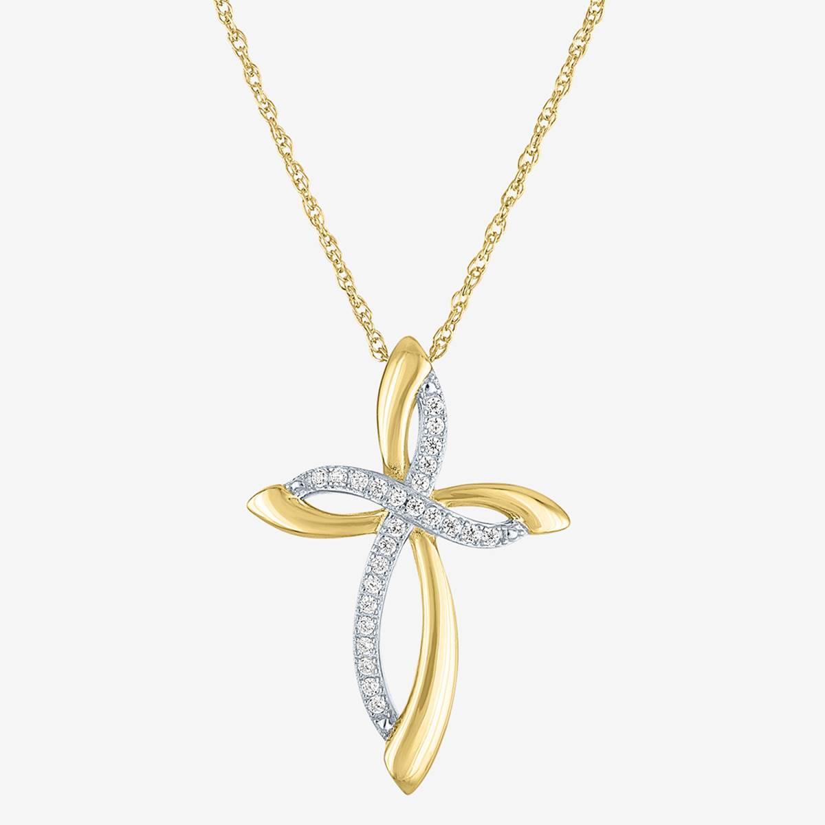 Nova Star(R) Gold Over Silver Lab Grown Diamond Cross Pendant