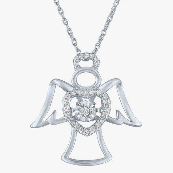 Nova Star(R) Sterling Silver Lab Grown Diamond Angel Pendant