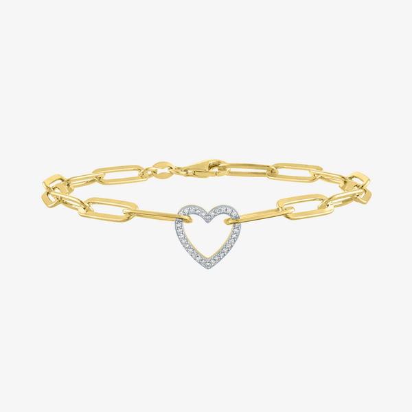 Nova Star(R) Lab Grown Diamond Large Paperclip Bracelet w/ Heart