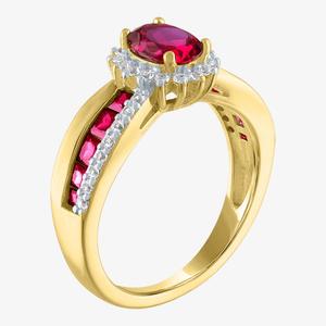 Gemstone Classics(tm) Lab Created Ruby & White Sapphire Gold Ring alternate view