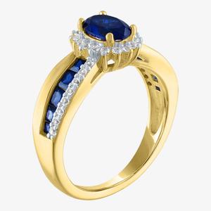 Gemstone Classics(tm) Lab Created Sapphire & White Sapphire Ring alternate view