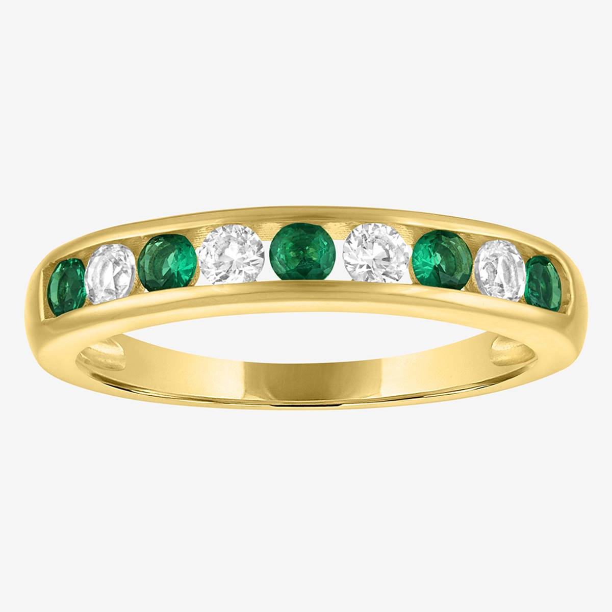 Gemstone Classics(tm) Lab Created Emerald & White Sapphire Ring