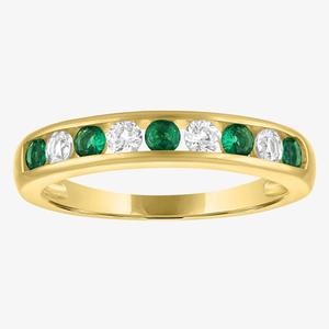 Gemstone Classics(tm) Lab Created Emerald & White Sapphire Ring