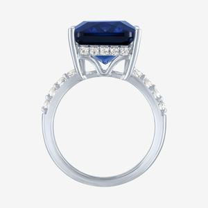 Gemstone Classics(tm) Lab Grown Sapphire Emerald Cut Cocktail Ring alternate view