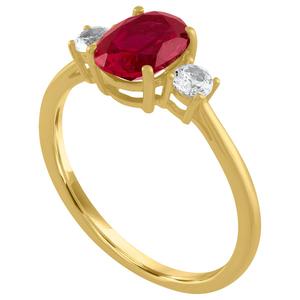 Gemstone Classics(tm) Lab Grown Ruby & Lab Grown White Sapphire Ring alternate view
