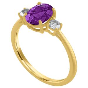Gemstone Classics(tm) Oval Amethyst Gemstone 10kt. Yellow Gold Ring alternate view