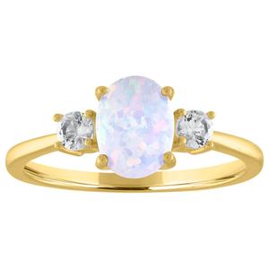 Gemstone Classics(tm) Oval Simulated Opal 10kt. Gold Ring