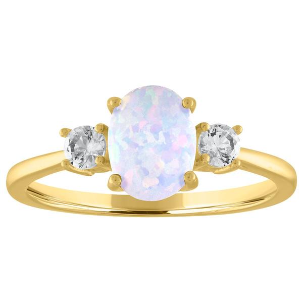 Gemstone Classics(tm) Oval Simulated Opal 10kt. Gold Ring