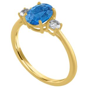 Gemstone Classics(tm) Oval Blue Topaz 10kt. Yellow Gold Ring alternate view