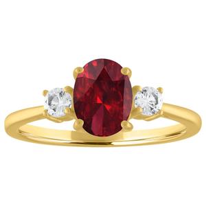 Gemstone Classics(tm) Oval Garnet 10kt. Yellow Gold Ring