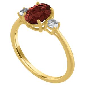 Gemstone Classics(tm) Oval Garnet 10kt. Yellow Gold Ring alternate view
