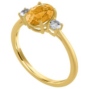 Gemstone Classics(tm) Oval Citrine 10kt. Yellow Gold Ring alternate view