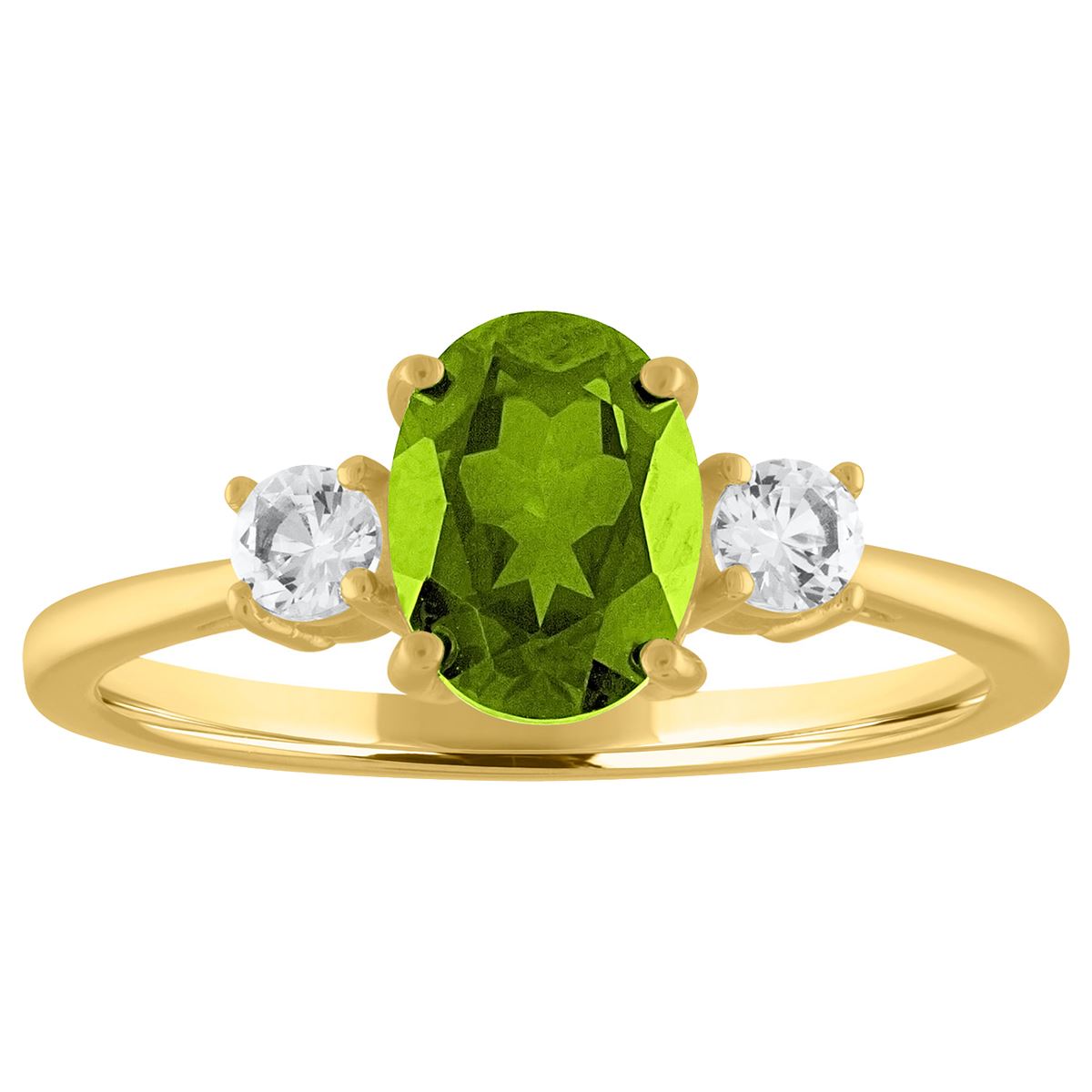 Gemstone Classics(tm) Peridot Gemstone 10kt. Yellow Gold Ring