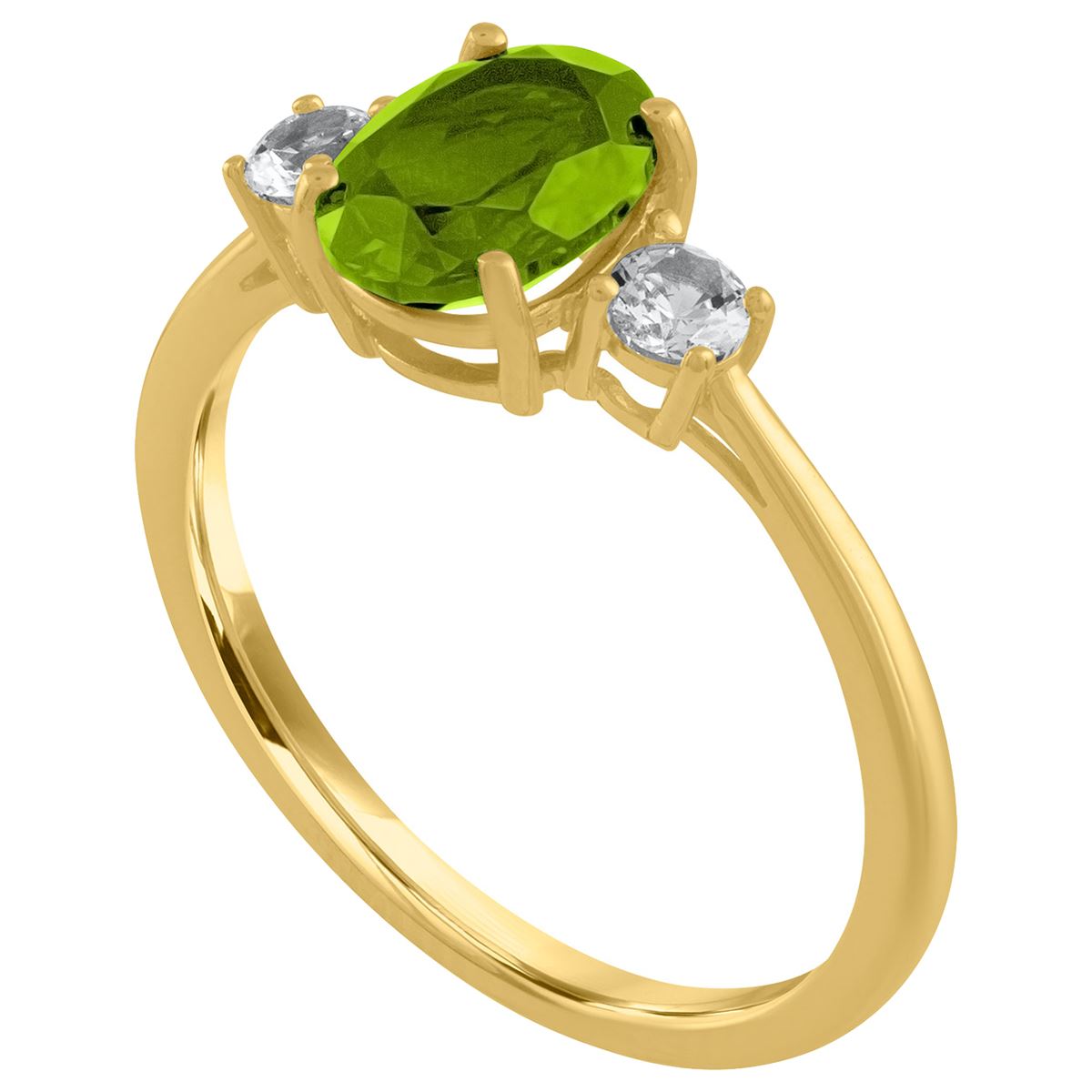 Gemstone Classics(tm) Peridot Gemstone 10kt. Yellow Gold Ring