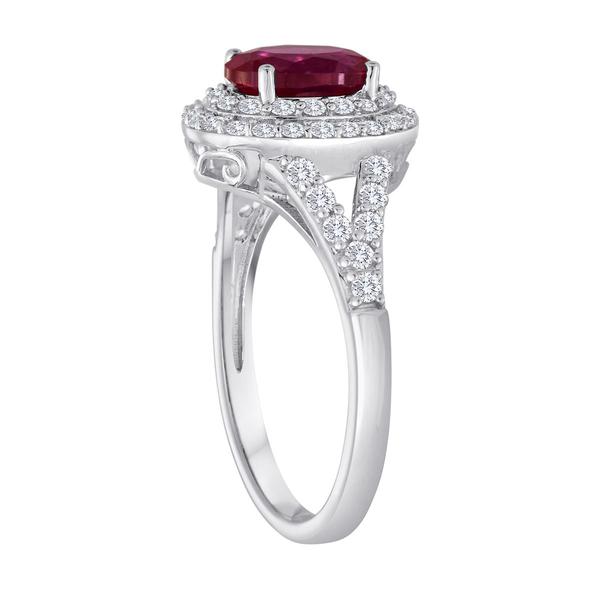 Gemstone Classics(tm) Sterling Silver Ruby Halo Ring alternate view