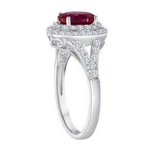 Gemstone Classics(tm) Sterling Silver Ruby Halo Ring alternate view