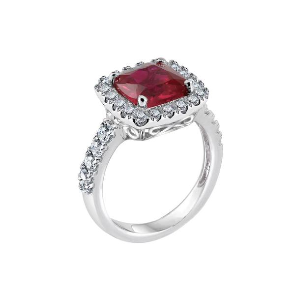 Gemstone Classics(tm) Silver Created Ruby & Sapphire Ring alternate view