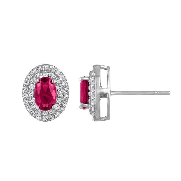 Gemstone Classics(tm) Sterling Silver Ruby Stud Earrings