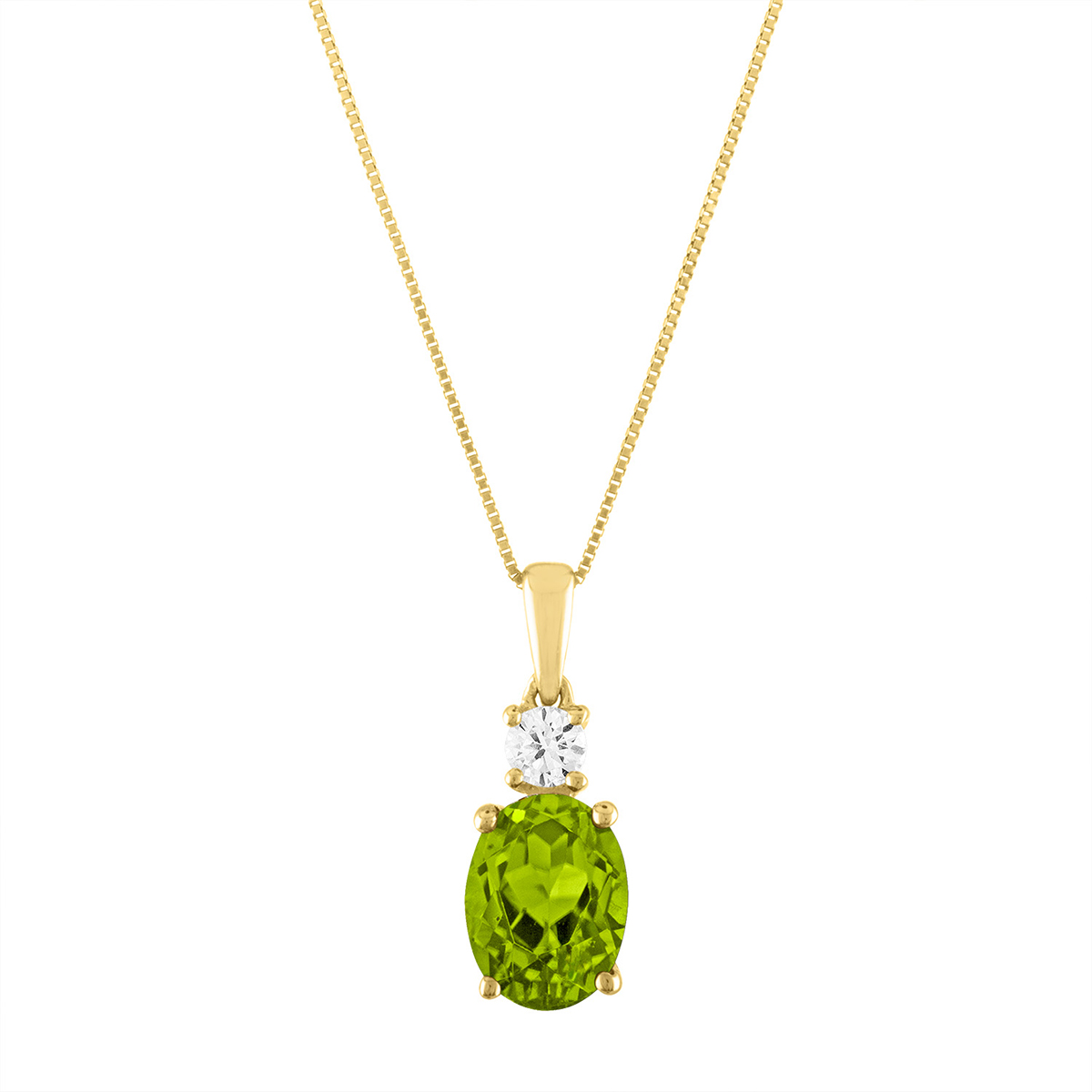 Gemstone Classics(tm) 10kt. Yellow & Peridot Oval Pendant