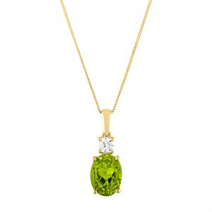 Gemstone Classics(tm) 10kt. Yellow & Peridot Oval Pendant