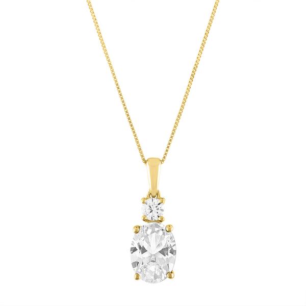 Gemstone Classics(tm) 10kt. Yellow/White Oval Pendant