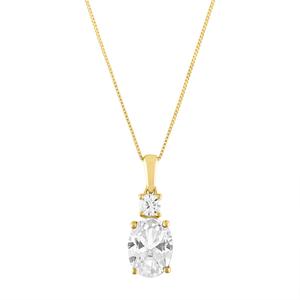 Gemstone Classics(tm) 10kt. Yellow/White Oval Pendant