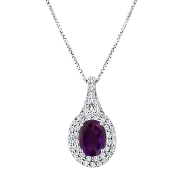 Gemstone Classics(tm) Sterling Silver Sapphire & Amethyst Pendant