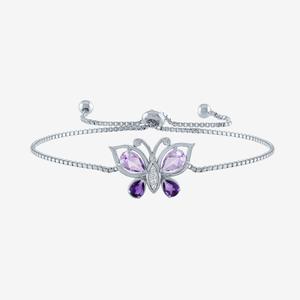 Gemstone Classics(tm) Shades of Amethyst Butterfly Bolo Bracelet