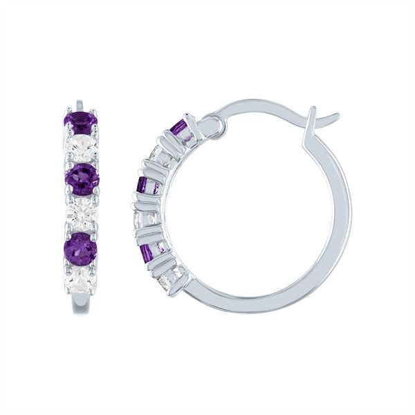 Gemstone Classics(tm) Genuine White Sapphire Hoop Earrings