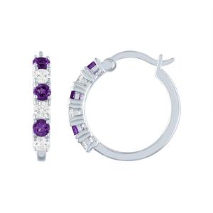 Gemstone Classics(tm) Genuine White Sapphire Hoop Earrings
