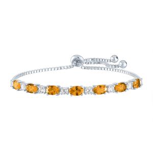 Gemstone Classics(tm) Citrine & White Sapphire Bolo Bracelet