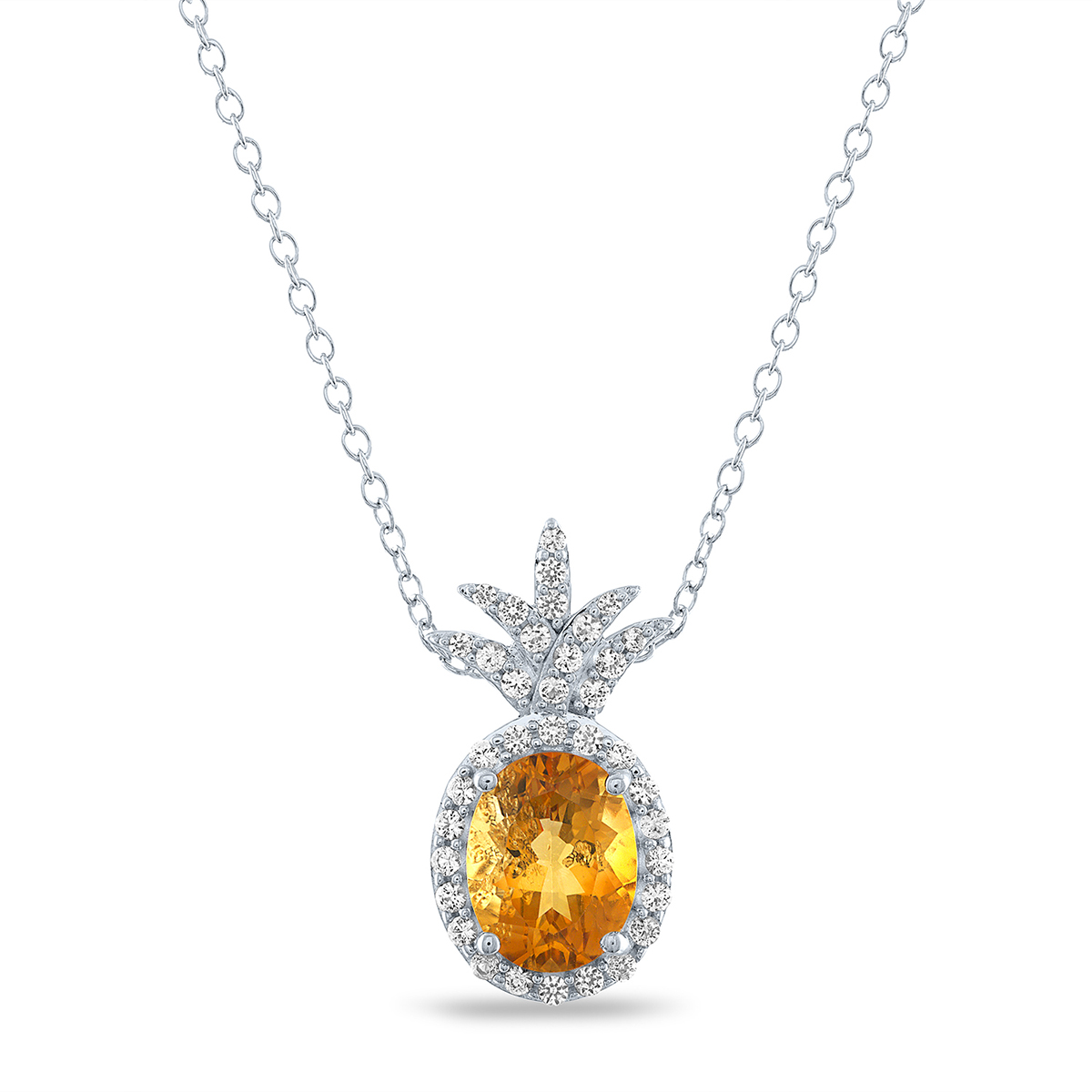 Gemstones Classics(tm) Citrine & White Sapphire Pendant