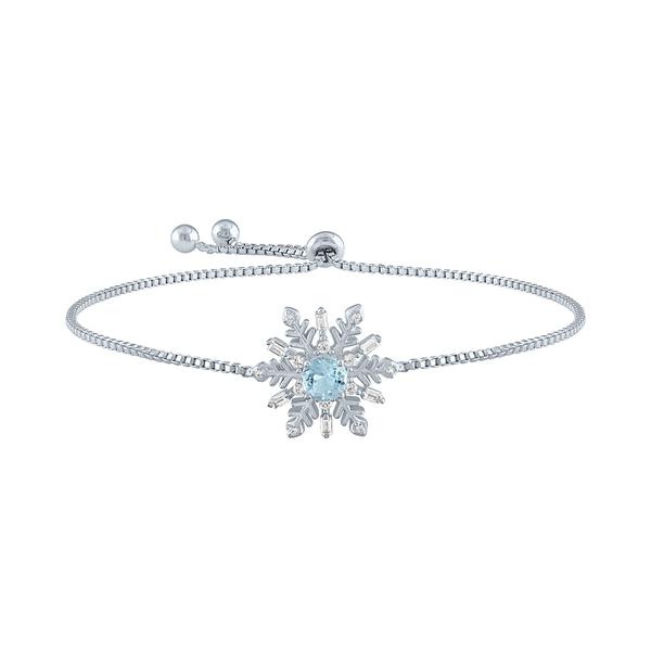 Gemstone Classics(tm) Blue Topaz & Sapphire Snowflake Bolo Bracelet