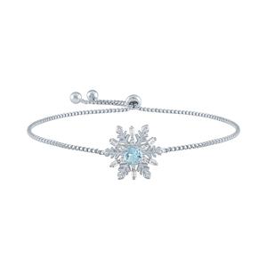Gemstone Classics(tm) Blue Topaz & Sapphire Snowflake Bolo Bracelet
