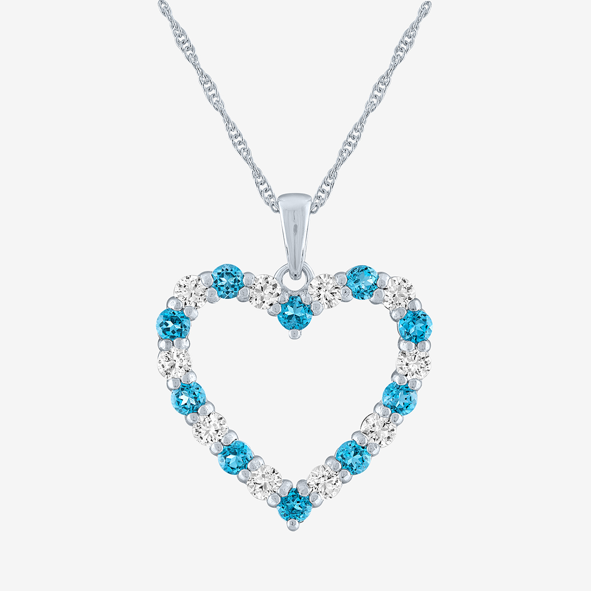 Gemstone Classics(tm) Genuine Topaz & Sapphire Heart Pendant