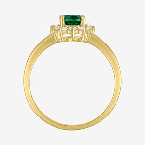 Nova Star(R) Lab Grown Emerald Gold over Silver Oval Halo Ring alternate view