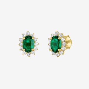 Nova Star(R) 1/3ctw. Lab Grown Diamond & Emerald Halo Stud Earrings