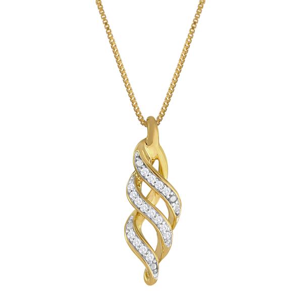 Loveblooms(tm) Gold Sterling Silver 1/10ctw. Swirl Pendant