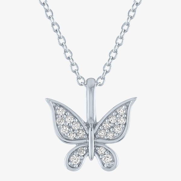 Nova Star(R) Sterling Silver Lab Grown Diamond Butterfly Pendant