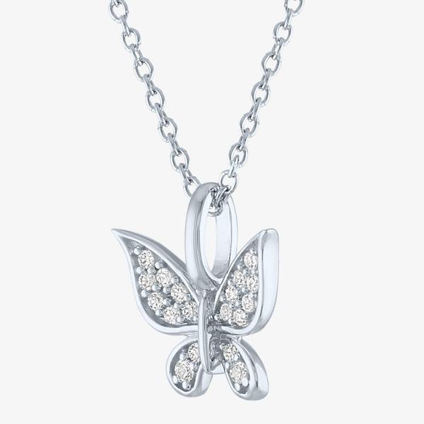 Nova Star(R) Sterling Silver Lab Grown Diamond Butterfly Pendant alternate view