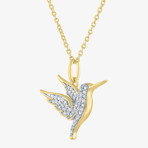 Nova Star(R) Gold Over Silver Lab Grown Diamond Hummingbird Pendant alternate view