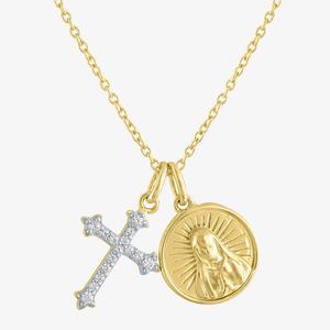 Nova Star(R) 1/10ctw. Lab Grown Diamond Cross Pendant Necklace