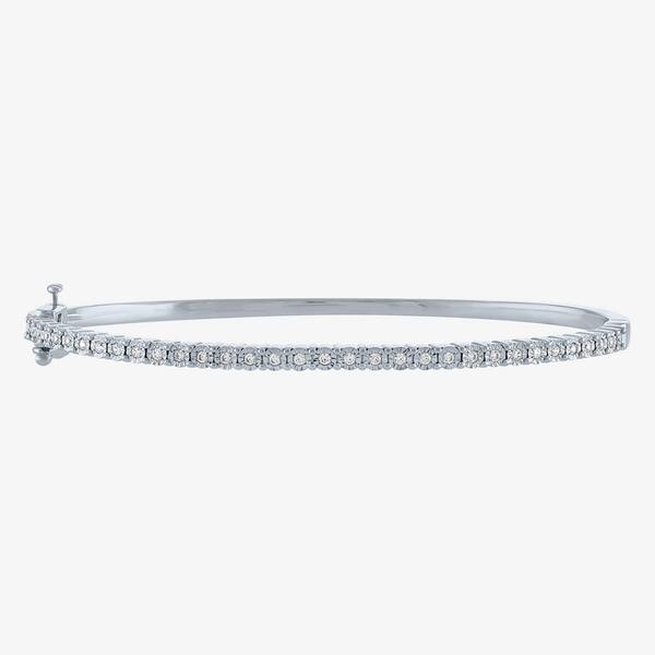 Nova Star(R) Sterling Silver Lab Grown Diamond Bangle Bracelet