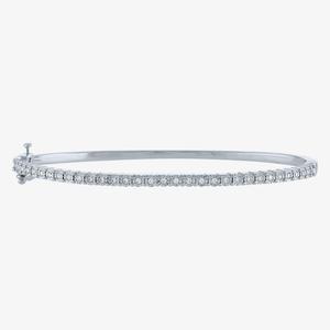 Nova Star(R) Sterling Silver Lab Grown Diamond Bangle Bracelet