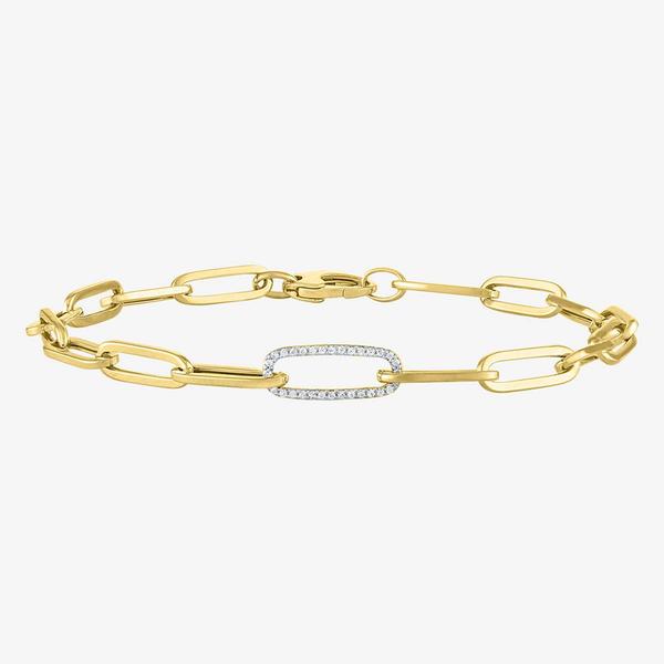 Nova Star(R) Lab Grown Diamond Paperclip Chain Bracelet