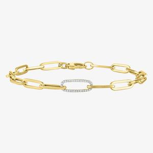 Nova Star(R) Lab Grown Diamond Paperclip Chain Bracelet