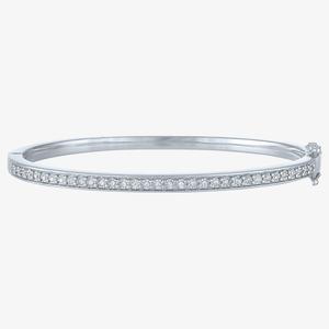 Nova Star(R) Sterling Silver Lab Grown Diamond Bangle