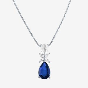 Gemstone Classics(tm) Sterling Silver Lab Grown Sapphire Pendant