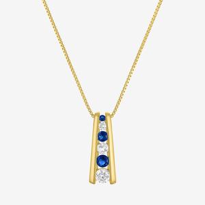 Gemstone Classics(tm) Lab Grown Sapphire Journey Ladder Pendant